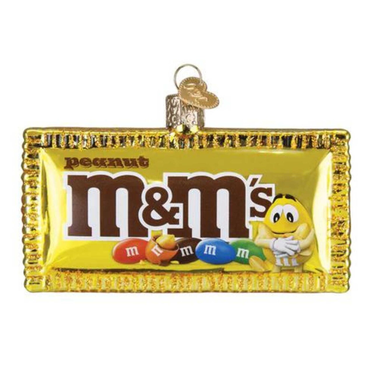 Old World Christmas 2.5 Inch Peanut M&M's Christmas Tree Ornament , Christmas Decor Candy